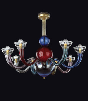 Lampadario artistico veneziano in vetro di Murano realizzato a mano personalizzabile artigianato italiano neeDesign