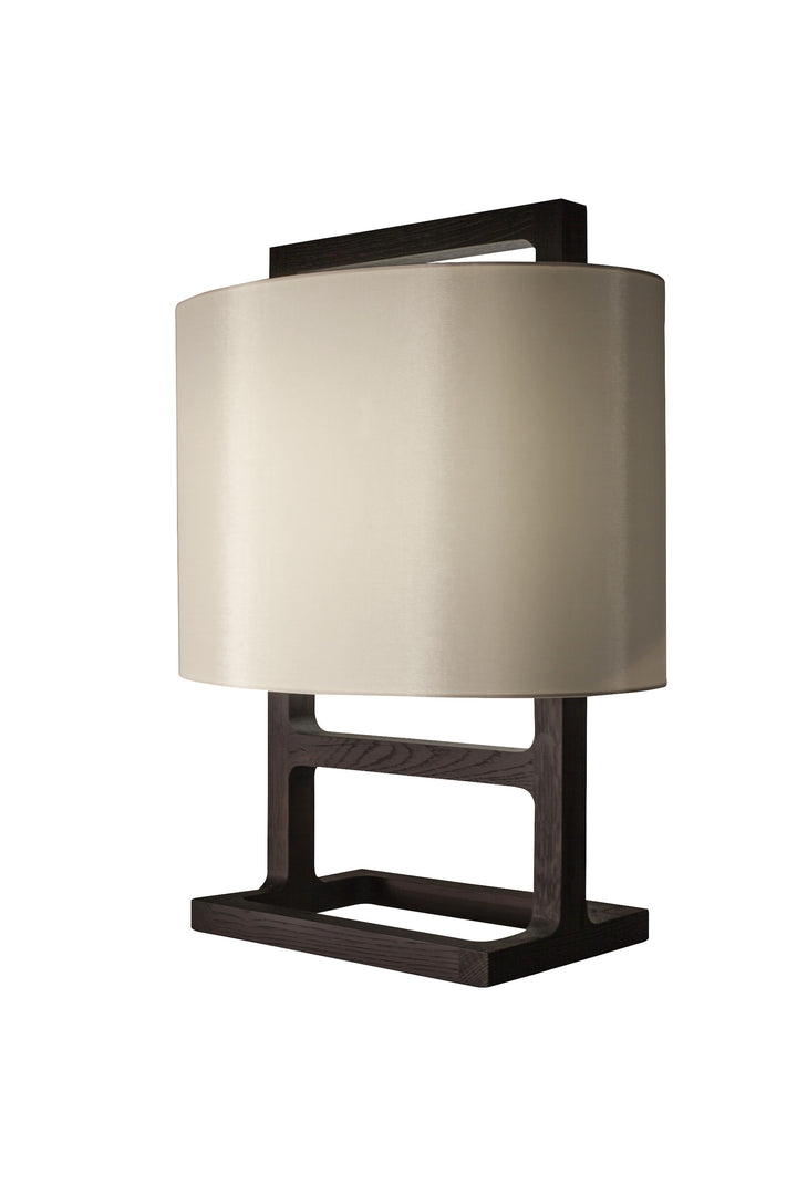 Lampada da tavolo legno e tessuto realizzata a mano personalizzabile artigianato italiano neeDesign