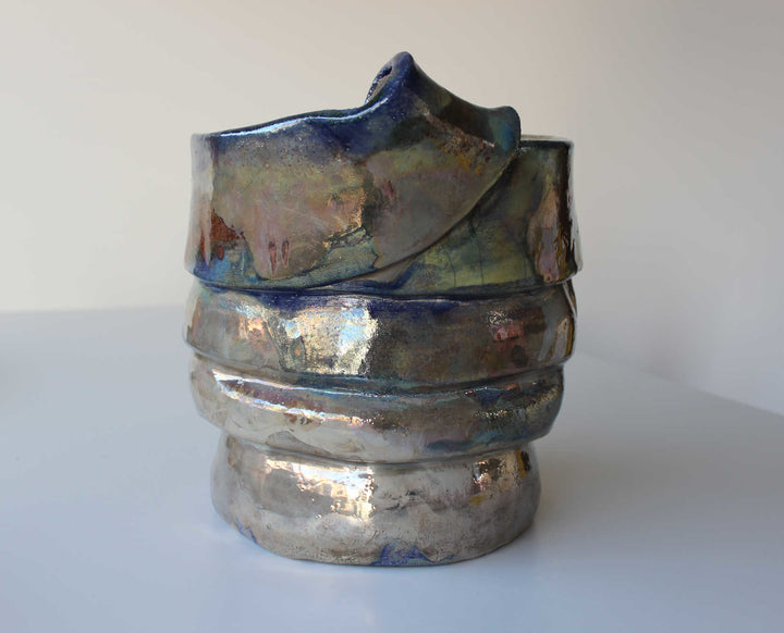 Vaso in ceramica Raku realizzato a mano personalizzabile artigianato ticinese neeDesign