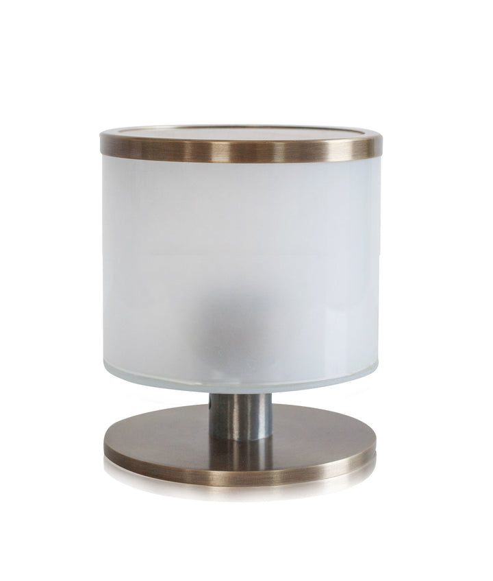 Lampada da tavolo in vetro e metallo realizzata a mano personalizzabile artigianato italiano neeDesign