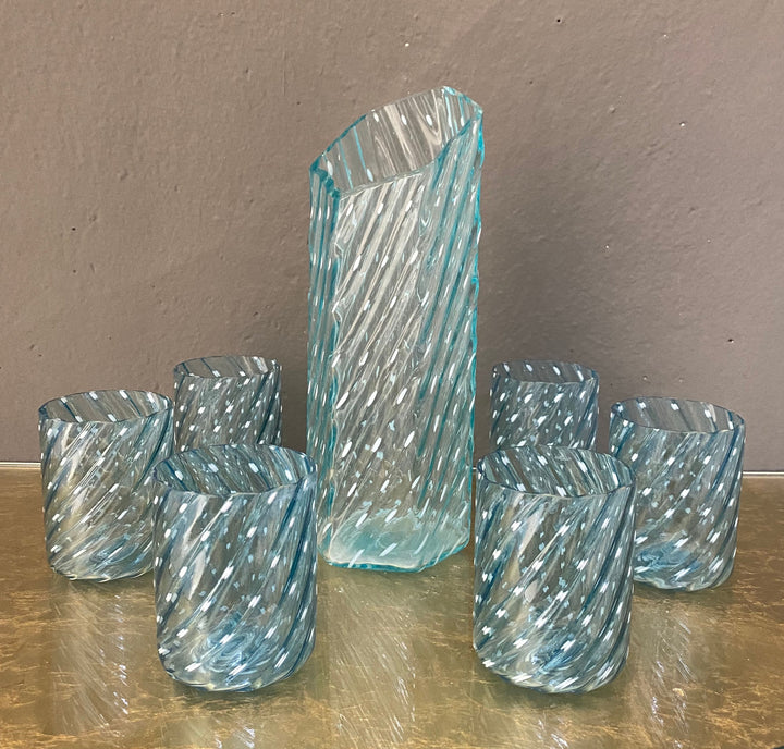 Set caraffa e bicchieri vetro di Murano realizzati a mano personalizzabile artigianato italiano neeDesign