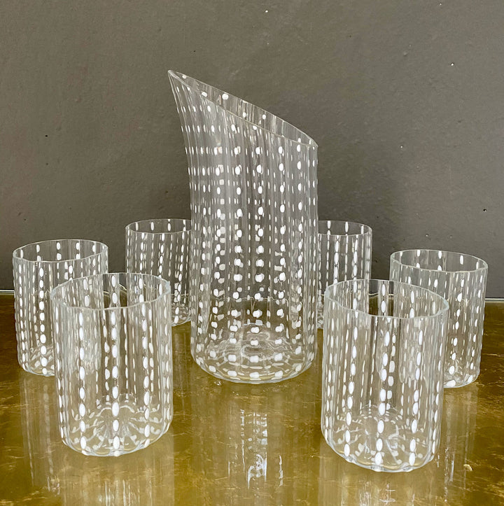 Set caraffa e bicchieri vetro di Murano realizzati a mano personalizzabile artigianato italiano neeDesign