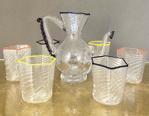 Set caraffa e bicchieri vetro di Murano realizzati a mano personalizzabile artigianato italiano neeDesign